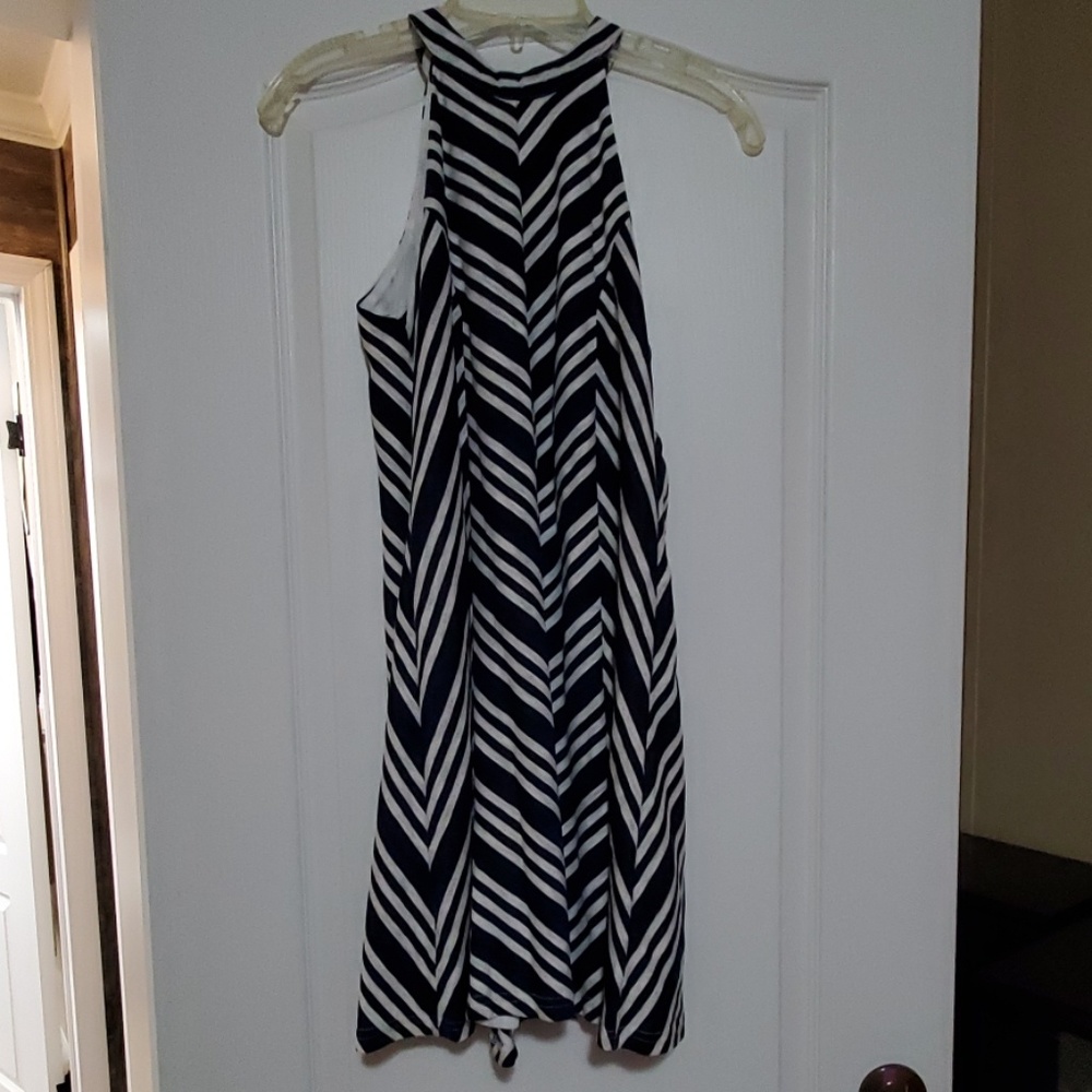 Navy and White Dress
